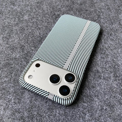 Carbon Fiber Kevlar Pattern Phone Case for iPhone | Retro Business Leather Phone Cover