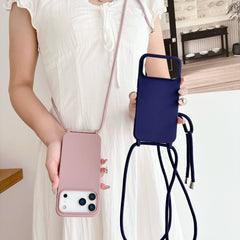 Crossbody Lanyard Cord Liquid Silicone Soft Case for iPhone