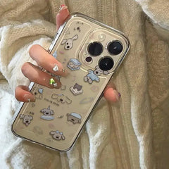 Cartoon Puppy Case For iPhone| Shockproof Case | Transparent Phone Case