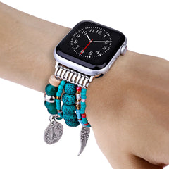 Boho Colorful Beaded Bracelet Band with Silver Charms  For Apple Watch | Jewelry Strap