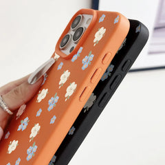 Aesthetic Textured Floral iPhone Case | Vintage Garden Pattern Matte Protective Cover
