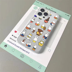Anime Cute Matte Clear Frosted Shockproof phone Case iPhone