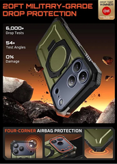Heavy Duty Rugged Magnetic Phone Case with Stand For iPhone 17 Pro Max