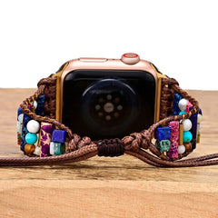 Boho Natural Stone Beaded Watch Band For Apple Watch | Handcrafted Imperial Jasper Bracelet Strap