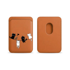 Cute Cat Print Magnetic Card Holder | MagSafe Wallet Cover