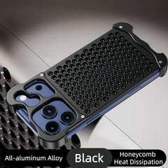 Honeycomb Metal Aluminum Alloy Heat Dissipation Bumper Phone Case for iPhone