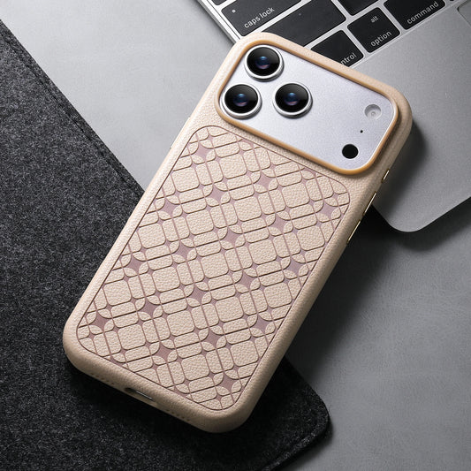 Embossed Pattern Leather Case for iPhone