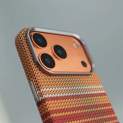 Carbon Fiber Woven Case for iPhone | Magnetic MagSafe Cover with Alloy Lens Protector