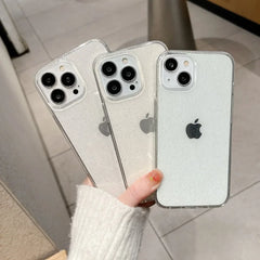 Sparkly Glitter Case for iPhone | Slim Clear Transparent Soft TPU Shockproof Bling Phone Cover