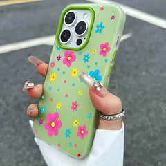 Cute Girly Colorful Flower Pattern Phone Case For iPhone