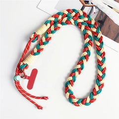 Hand-Woven Crossbody Phone Lanyard Strap | Creative Multi-Color Braided Cellphone Shoulder Neck Cord with Universal Case Insert Tab