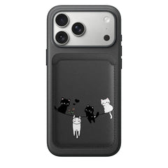Cute Cat Print Magnetic Card Holder | MagSafe Wallet Cover