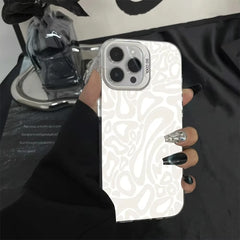 Aesthetic Retro Swirl iPhone Case | Wavy Groovy Pattern Protective Cover
