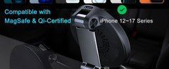 15W Vacuum Suction Magnetic Wireless Car Mount & Stand | MagSafe Compatible | 360° Rotation | Multi-Surface Mount