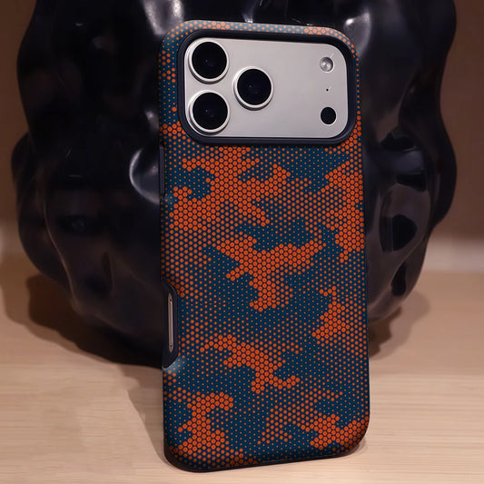 Orange Blue Camo Dual-Layer MagSafe Case For iPhone