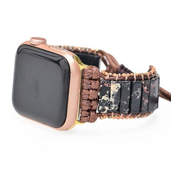 Boho Natural Stone Beaded Watch Band For Apple Watch | Handcrafted Imperial Jasper Bracelet Strap