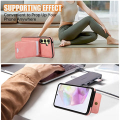 Leather Wallet Case with Shoulder Lanyard Strap for Samsung Galaxy | Built-in Stand Cover