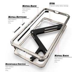 Metal Armor Frame Aluminum Alloy Back Cover for Samsung