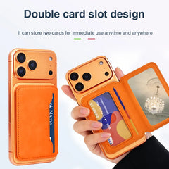 Magnetic Thin Leather Wallet for Phone | Card Holder with Makeup Mirror | MagSafe Wallet