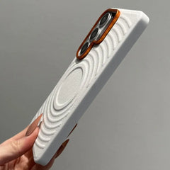 Water Ripple Leather Pattern Magnetic Case for Samsung Galaxy | Orange Lens Frame Cover