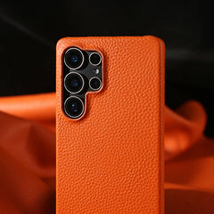 Lychee Grain Genuine Leather Case For Samsung Galaxy