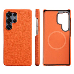 Cowhide Leather Magnetic Case for Samsung Galaxy