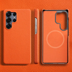 Cowhide Leather Magnetic Case for Samsung Galaxy