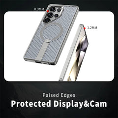 Heat Dissipation Folding Stand Magnetic Phone Case For Samsung Galaxy