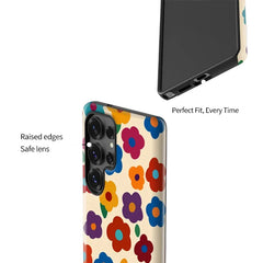 Vintage Floral Pattern Phone Case For Samsung Galaxy | Shockproof Acrylic Cover