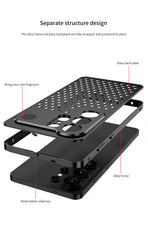 Metal Frame Cooling Case for Samsung Galaxy | Hollow Out Heat Dissipation Aluminum Cover | Hard 2-in-1 Shockproof Bumper Case