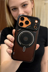 IMD Double-sided Lamination Mecha Magnetic Phone Case For iPhone