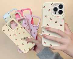 Cute Cherry Print Silicone Phone Cover For iPhone
