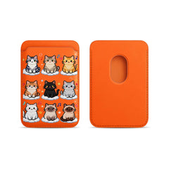 Cute Mosaic Cat Pattern Magnetic Card Holder | MagSafe Wallet Cover