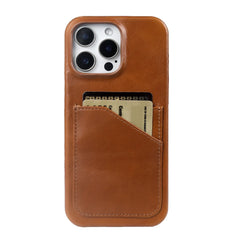 Genuine Leather with Card Slot Case For iPhone | Aesthetic Vintage Phone Back Cover