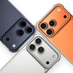 Minimalist Aluminum Metal Corner Bumper Case | Borderless Shockproof Lens Protector Cover For iPhone