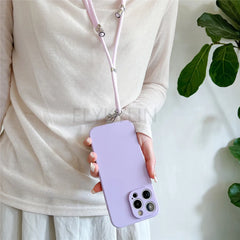 New Crossbody Lanyard Silicone Phone Case For iPhone 11 12 13 14 15 16 Pro Max XS Max X XR 7 8 Plus SE Necklace Strap Soft Cover