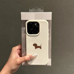 Minimalist Brown Dachshund Dog Phone Case For iPhone | Soft TPU Cover