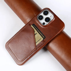 Genuine Leather with Card Slot Case For iPhone | Aesthetic Vintage Phone Back Cover