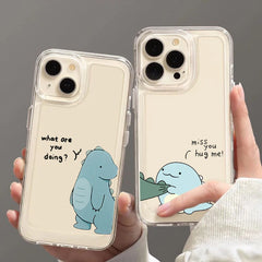 Cute Dinosaur Couple Phone Case For iPhone | Shockproof | Non-Slip Cover