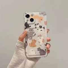 Cute Dog and Cat Phone Case For IPhone | Card Wallet Phone Cover