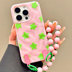 Meteorite Lattice Star Phone Case For iPhone with Bracelet