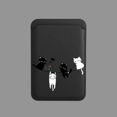 Cute Cat Print Magnetic Card Holder | MagSafe Wallet Cover