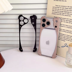 Metal Aluminum Alloy Frame Phone Case For iPhone  | Acrylic Transparent Phone Cover