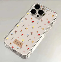 Floral Pattern Protective Cover for iPhone | Transparent Soft Cover