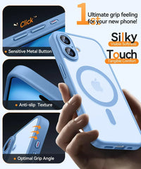Magnetic Matte Translucent Armor Shockproof Case For iPhone | MagSafe Phone Cover