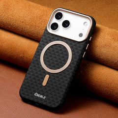 Geometric Textured MagSafe Case For iPhone | Metal Lens Phone Cover