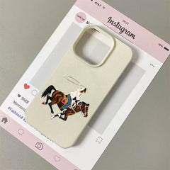 Retro Cowboy Riding Horse Soft Phone Case For iPhone