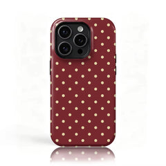 Burgundy Style Patterned Double-Layer Phone Case for iPhone