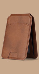 PU Leather Magnetic Card Holder With Stand | Credit Card Pocket | Magsafe Card Holder