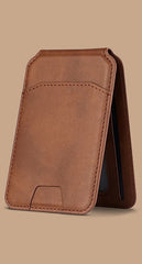 PU Leather Magnetic Card Holder With Stand | Credit Card Pocket | Magsafe Card Holder